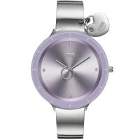 Liana Lavender Kadın Saat – Oversize Cam Kadran & Kalp Charm