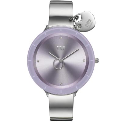 Liana Lavender Kadın Saat – Oversize Cam Kadran & Kalp Charm
