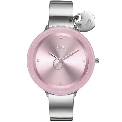 Liana Pink Kadın Saat – Oversize Cam Kadran & Kalp Charm