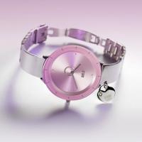 Liana Pink Kadın Saat – Oversize Cam Kadran & Kalp Charm