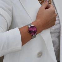 Mini Sotec Lazer Purple Kadın Saat – Mesh Kordon & İridesan Cam