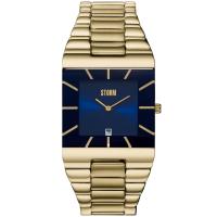 Omari XL Gold Blue Erkek Saat – Kare Kadran & 21K Altın Kaplama