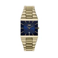 Omari XL Gold Blue Erkek Saat – Kare Kadran & 21K Altın Kaplama