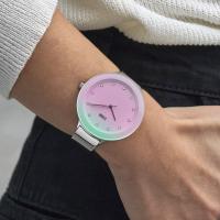 Ostele Lazer Pink Kadın Saat – Oversized Kristal Detaylı